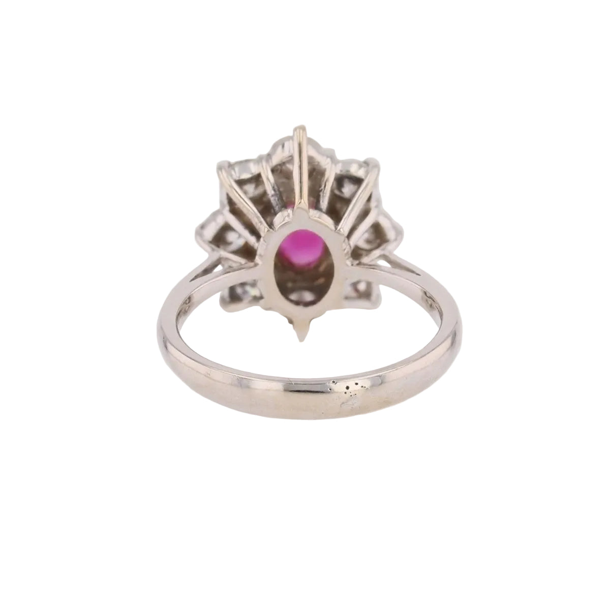 Bague marguerite en or blanc et rubis - Castafiore