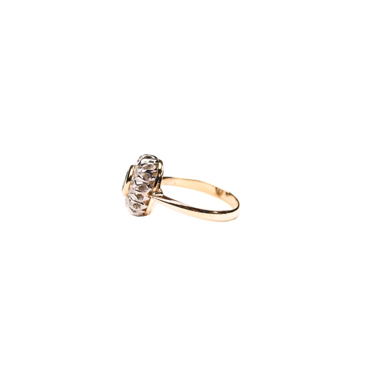 Bague Marguerite en or blanc, or jaune, émeraude et diamants - Castafiore