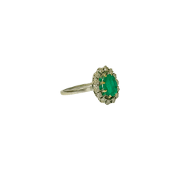 Bague Marguerite en or blanc, or jaune, émeraude et diamants - Castafiore