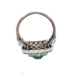 Bague Marguerite en or blanc, or jaune, émeraude et diamants - Castafiore