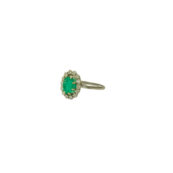 Bague Marguerite en or blanc, or jaune, émeraude et diamants - Castafiore