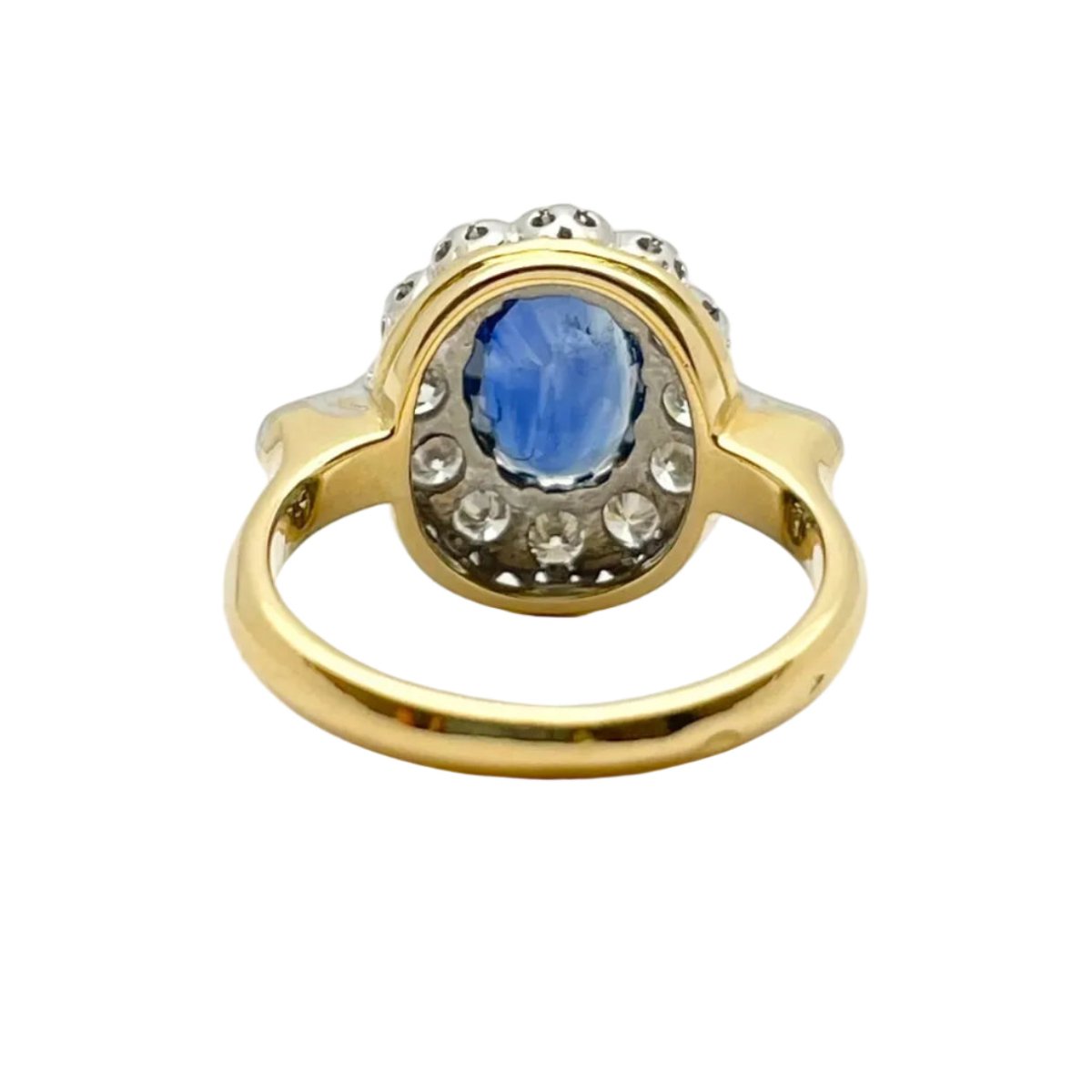 Bague Marguerite en or blanc, or jaune, saphir et diamants - Castafiore