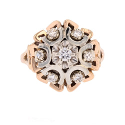 Bague Marguerite en or blanc, or rose et diamants - Castafiore