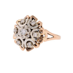 Bague Marguerite en or blanc, or rose et diamants - Castafiore