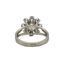 Bague Marguerite en or blanc, platine et diamant - Castafiore