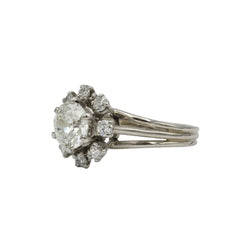 Bague Marguerite en or blanc, platine et diamant - Castafiore