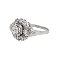 Bague Marguerite en or blanc, platine et diamants - Castafiore