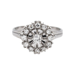 Bague Marguerite en or blanc, platine et diamants - Castafiore