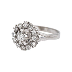 Bague Marguerite en or blanc, platine et diamants - Castafiore