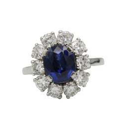 Bague Marguerite en or blanc, platine, saphir et diamants - Castafiore