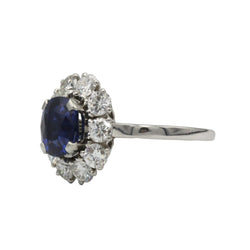 Bague Marguerite en or blanc, platine, saphir et diamants - Castafiore