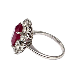 Bague Marguerite en or blanc, rubis et diamants - Castafiore