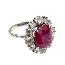 Bague Marguerite en or blanc, rubis et diamants - Castafiore