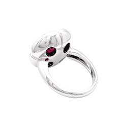 Bague Marguerite en or blanc, rubis et diamants - Castafiore