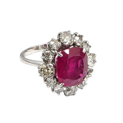 Bague Marguerite en or blanc, rubis et diamants - Castafiore