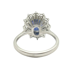 Bague Marguerite en or blanc, saphir et diamants - Castafiore