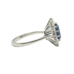 Bague Marguerite en or blanc, saphir et diamants - Castafiore
