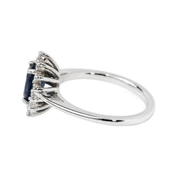 Bague Marguerite en or blanc, saphir et diamants - Castafiore