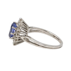 Bague Marguerite en or blanc, saphir et diamants - Castafiore