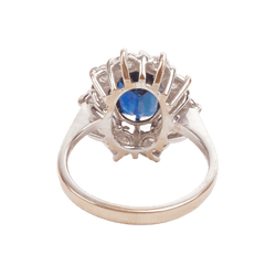 Bague Marguerite en or blanc, saphir et diamants - Castafiore