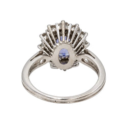 Bague Marguerite en or blanc, saphir et diamants - Castafiore