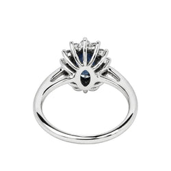 Bague Marguerite en or blanc, saphir et diamants - Castafiore