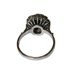 Bague Marguerite en or blanc, saphir, et diamants - Castafiore