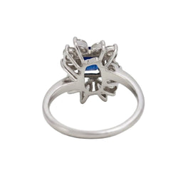 Bague Marguerite en or blanc, saphir et diamants - Castafiore