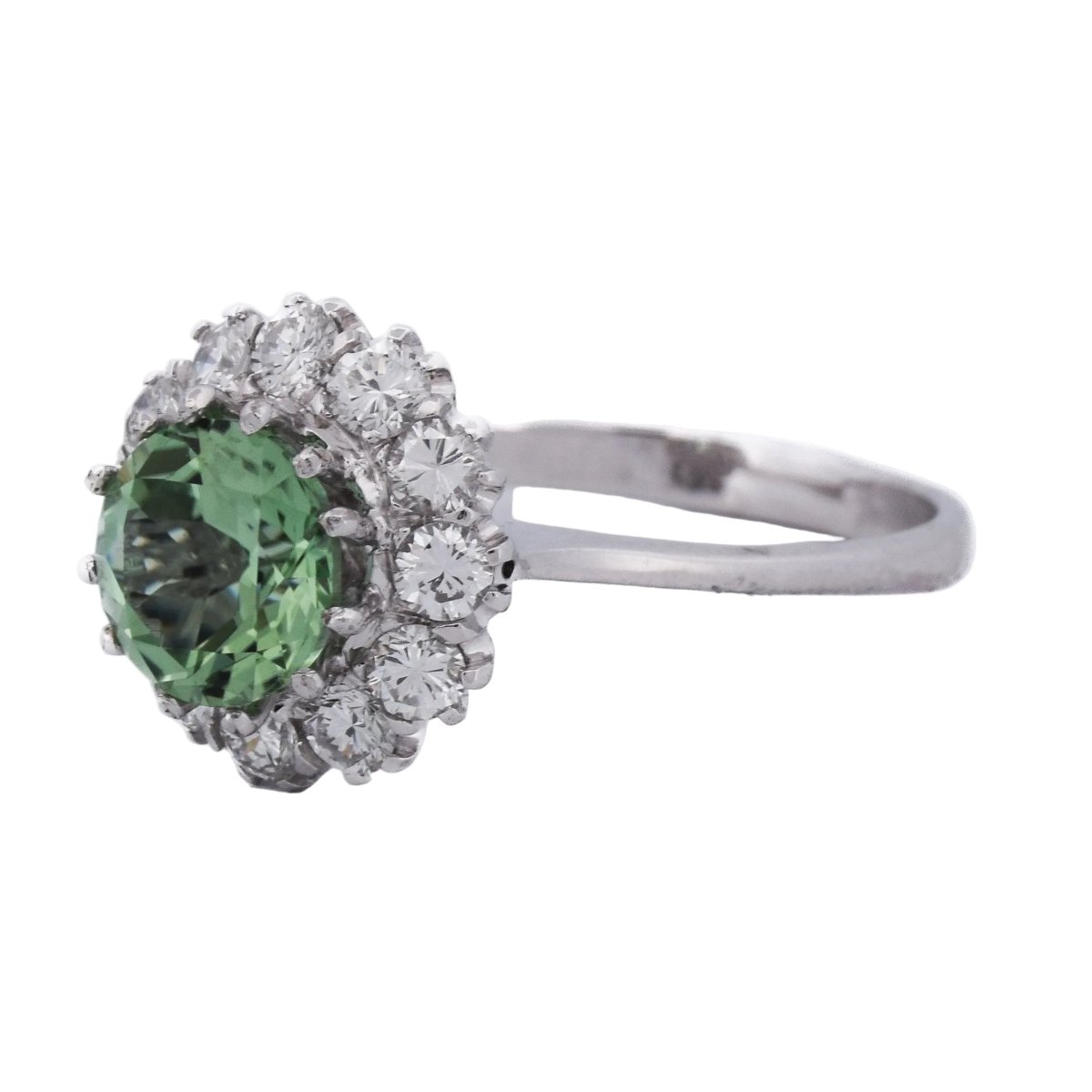 Bague Marguerite en or blanc, tourmaline et diamants - Castafiore