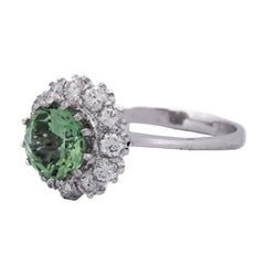 Bague Marguerite en or blanc, tourmaline et diamants - Castafiore