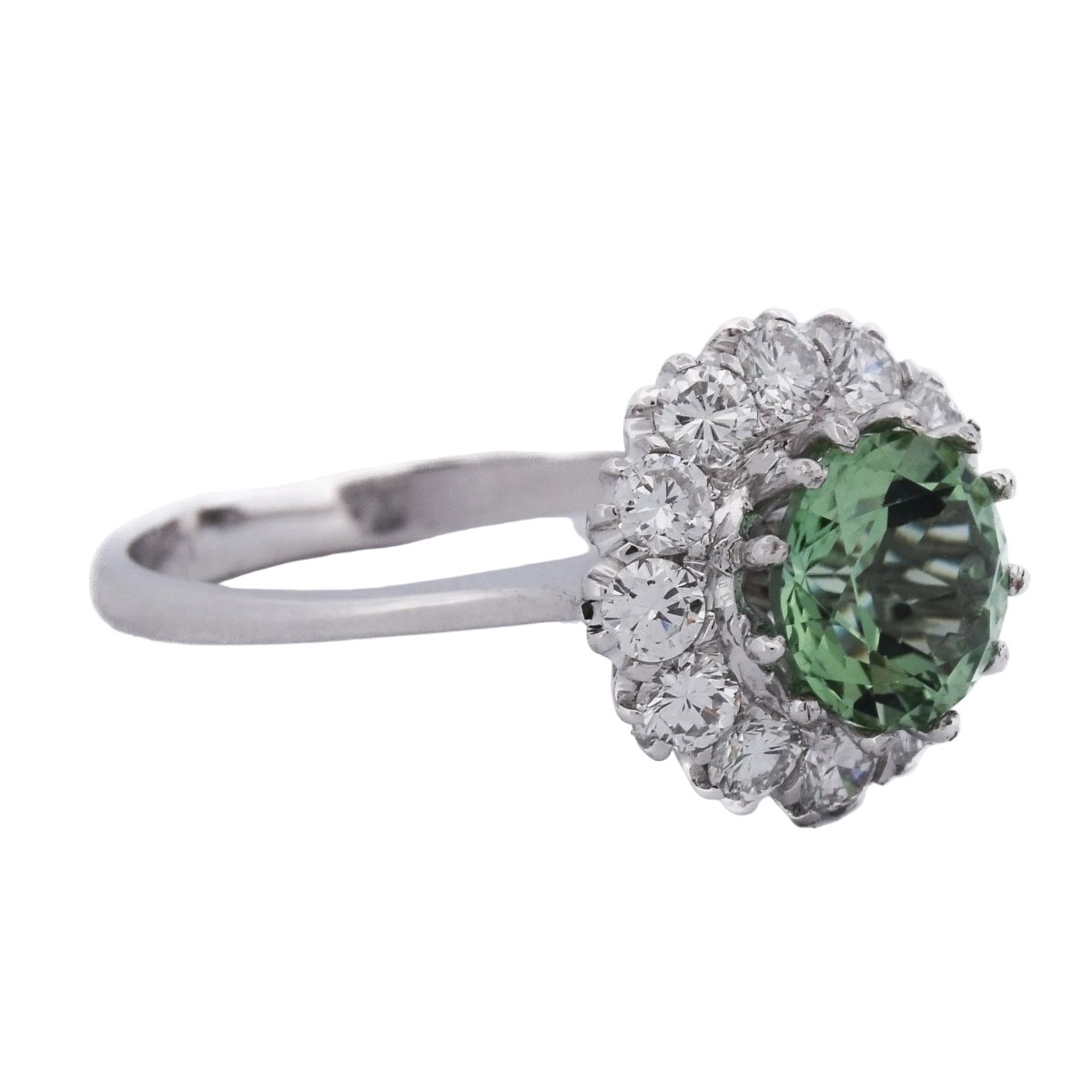 Bague Marguerite en or blanc, tourmaline et diamants - Castafiore