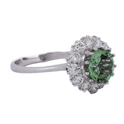 Bague Marguerite en or blanc, tourmaline et diamants - Castafiore