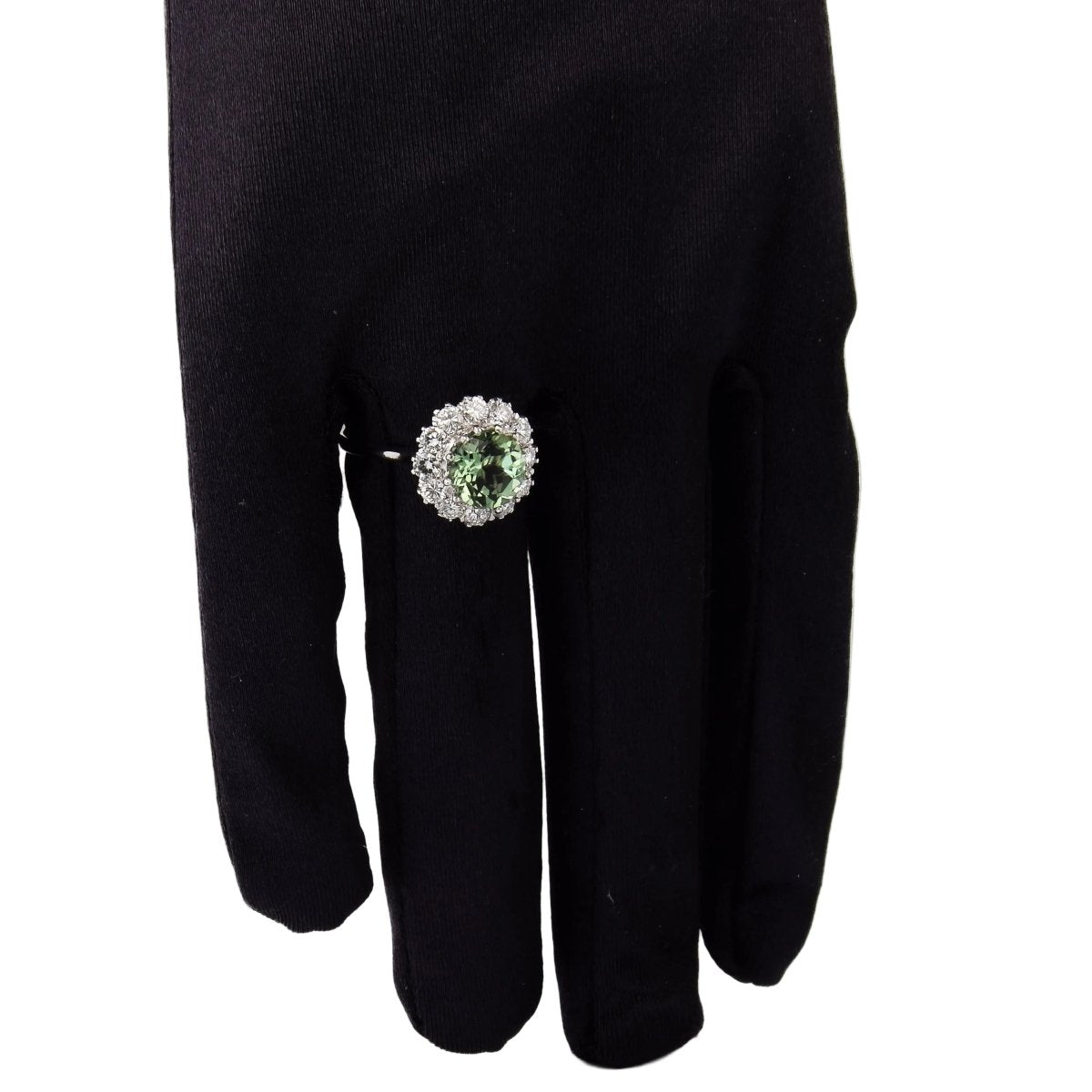 Bague Marguerite en or blanc, tourmaline et diamants - Castafiore