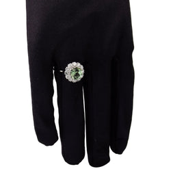 Bague Marguerite en or blanc, tourmaline et diamants - Castafiore