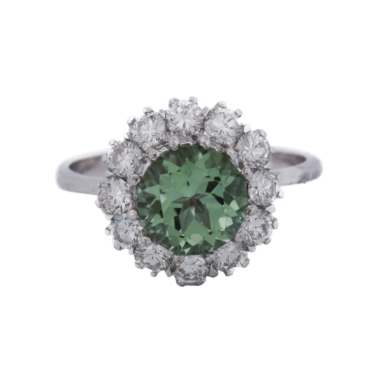 Bague Marguerite en or blanc, tourmaline et diamants - Castafiore
