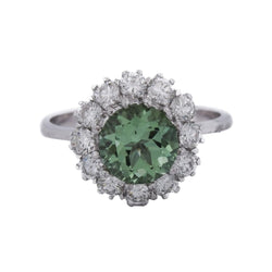 Bague Marguerite en or blanc, tourmaline et diamants - Castafiore