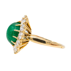 Bague Marguerite en or jaune, émeraude et diamant - Castafiore