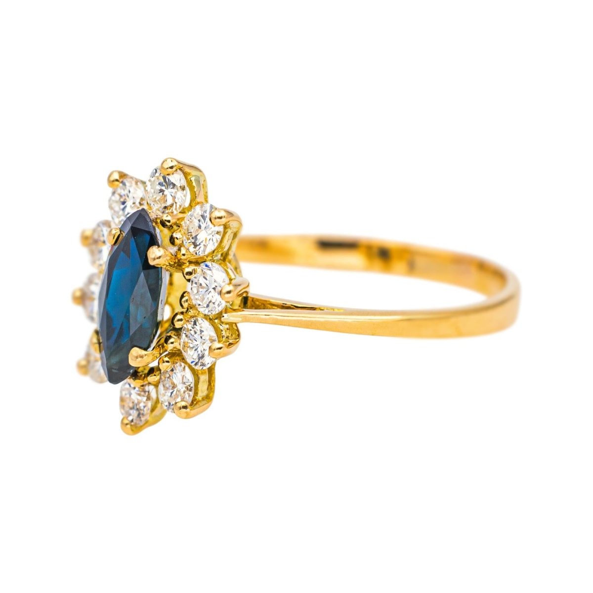 Bague Marguerite en or jaune, émeraude et diamants - Castafiore