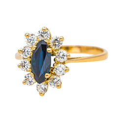 Bague Marguerite en or jaune, émeraude et diamants - Castafiore
