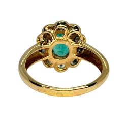 Bague Marguerite en or jaune, émeraude et diamants - Castafiore