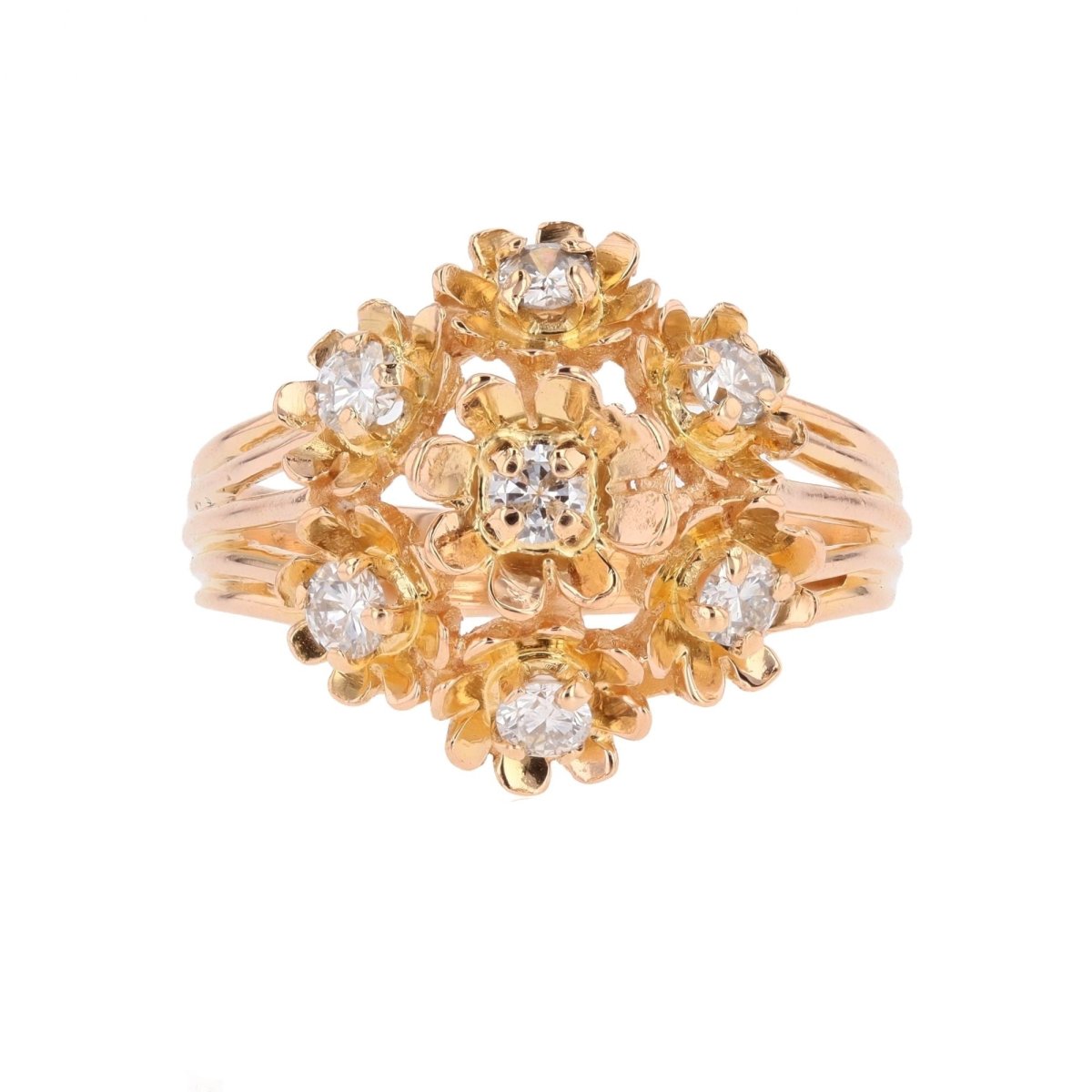 Bague Marguerite en or jaune et diamants - Castafiore
