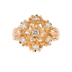 Bague Marguerite en or jaune et diamants - Castafiore