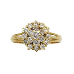 Bague Marguerite en or jaune et diamants - Castafiore