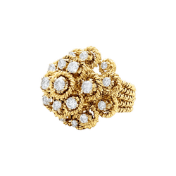 Bague Marguerite en or jaune, or blanc et diamants - Castafiore