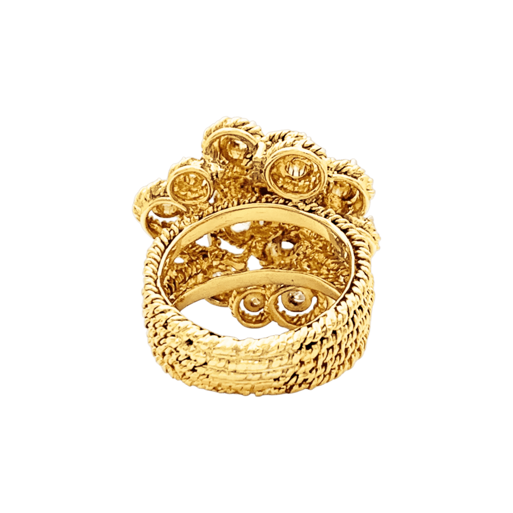 Bague Marguerite en or jaune, or blanc et diamants - Castafiore