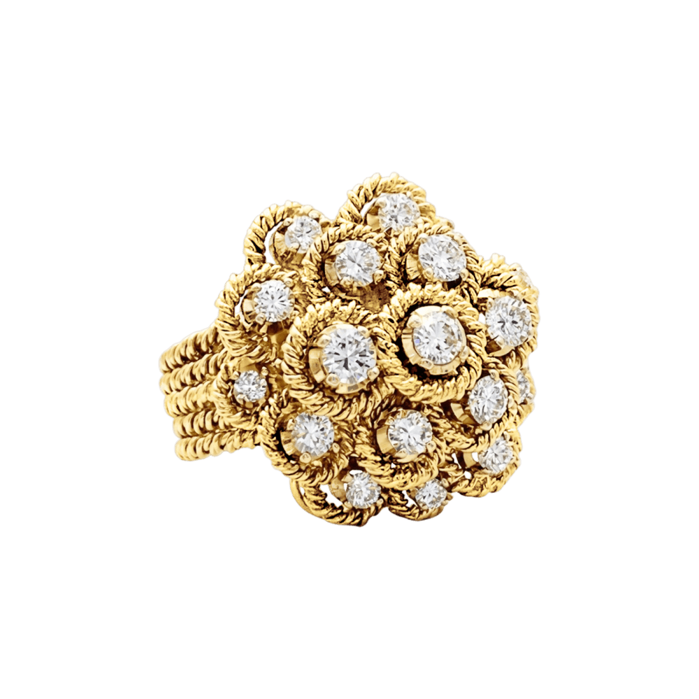 Bague Marguerite en or jaune, or blanc et diamants - Castafiore