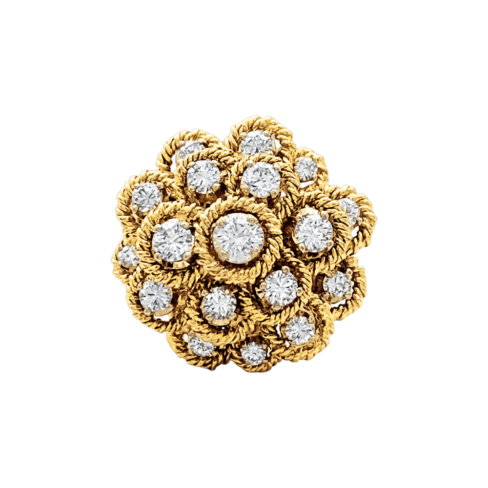 Bague Marguerite en or jaune, or blanc et diamants - Castafiore