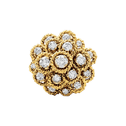 Bague Marguerite en or jaune, or blanc et diamants - Castafiore