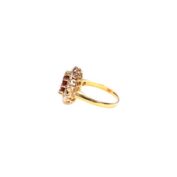 Bague Marguerite en or jaune, or blanc, rubis et diamants - Castafiore