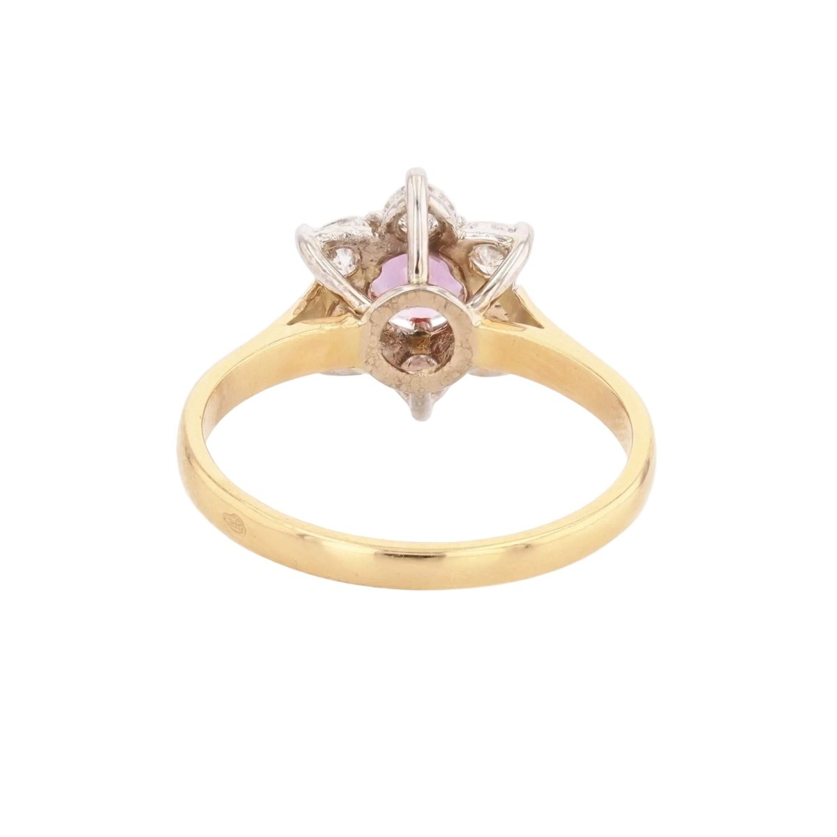 Bague Marguerite en or jaune, or blanc, saphir et diamants - Castafiore